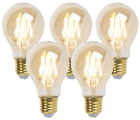 Conjunto de 5 lâmpadas LED E27 reguláveis Goldline 5W 380lm 2200K