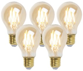 Conjunto de 5 lâmpadas LED reguláveis E27 goldline 5W 380 lm 2200K