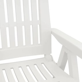 Cadeiras de jardim reclináveis 2 pcs PP branco