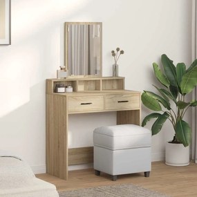 Mesa de maquilhagem vidaXL com gavetas em Carvalho Sonoma 79x41x140 cm