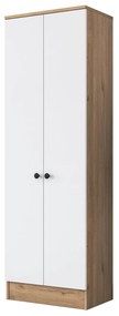 Roupeiro P6 – Nogueira e Branco – 59,8x182,8x37,5 cm