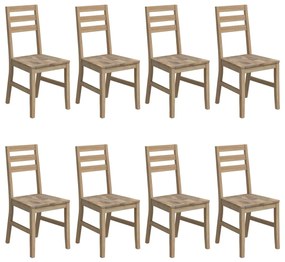 Cadeiras de jantar 8 pcs madeira de acácia maciça