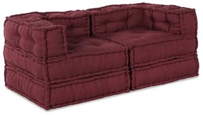 vidaXL Sofá Modular Manual 2 pcs Maroons 70 x 70 x 56 cm tecido