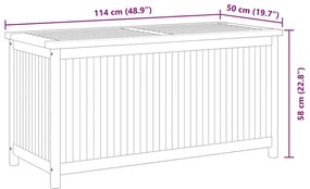 Caixa para jardim 114x50x58 cm madeira de teca maciça