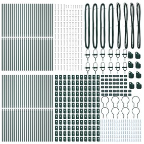 Postes de cerca vidaXL 52 pcs Verde Ø32 mm 200 cm Aço galvanizado