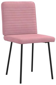 Cadeiras de jantar 6 pcs veludo rosa