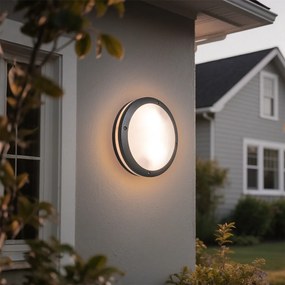 Plafon de parede cinzento escuro 2-luzes IP54 - Glow