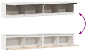 Armários de parede 2 pcs 100x30x35 cm pinho maciço branco