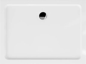 Mexen Flat base de duche retangular slim 100 x 80 cm, branco, sifão cromado - 40108010