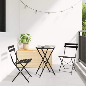 vidaXL Conjunto de bistrô dobrável com 3 peças - Aço antracite