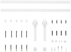 Porta Deslizante vidaXL com Conjunto de Ferragens 93x211 cm Madeira Só