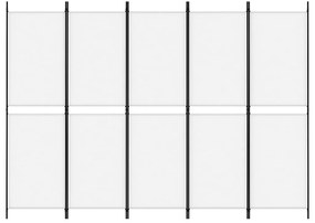 Biombo/divisória com 5 painéis 250x180 cm tecido branco