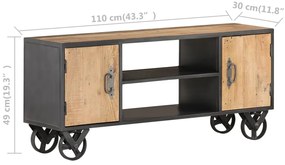 Móvel de TV 110x30x49 cm madeira recuperada maciça