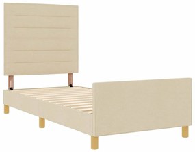 Cama de tecido creme vidaXL 100x200 cm