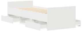 Estrutura de cama c/ painéis cabeceira e pés 100x200 cm branco