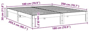 Cama sem colchão 180x200 cm madeira de pinho maciça