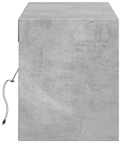 Móvel de parede p/ TV c/ luzes LED 140x31x38cm cinzento cimento