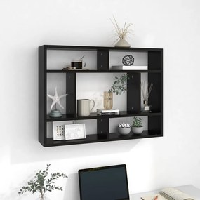 803003 vidaXL Estante de parede 75x16x55 cm contraplacado preto
