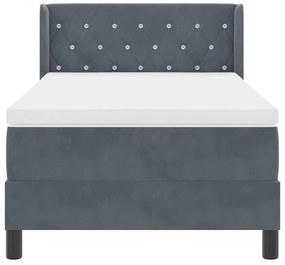 Cama Box Spring com Colchão VidaXL Cinza Escuro 90x190 cm Veludo