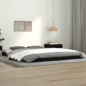 vidaXL Estrutura de cama 140x190 cm madeira de pinho maciça preto