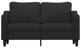 Sofá de 2 lugares tecido 140 cm preto