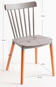 Pack 6 Cadeiras Leka - Cinza