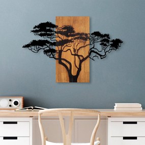Acessório Decorativo de Parede Acácia – Nogueira e Preto – 90 x 58 cm