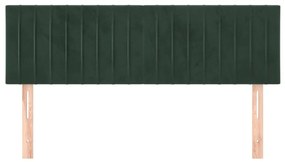 Cabeceira de cama 2 pcs veludo 72x5x78/88 cm verde-escuro