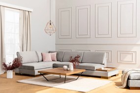 Sofá de Canto Tulip - Cinza Claro - 193 cm x 313 cm x 97 cm x 80 cm