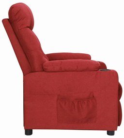 Poltrona reclinável tecido vermelho tinto