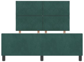 Cama vidaXL Verde Escuro 140x190 cm Veludo