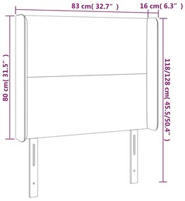 Cabeceira cama c/ abas couro artif. 83x16x118/128 cm cinzento