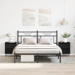 vidaXL Conjunto de Mesas de Cabeceira 2 pcs Carvalho Preto 40x35x50 cm Madeira Engenheirada