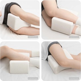 vidaXL Knee Pillow Branco Poliéster 26 x 21,5 x 15 cm