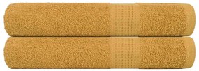 vidaXL Toalhas 2 pcs FROGN 100x200 cm 100% algodão ouro