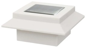 Candeeiro de exterior solar LED 12 pcs branco quadrado 12 cm