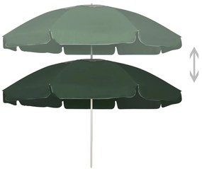 Guarda-sol de praia 240 cm verde