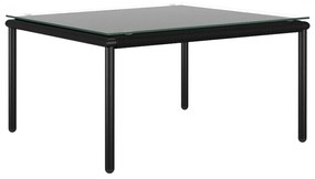 6 pcs conjunto lounge de jardim c/ almofadões PVC preto