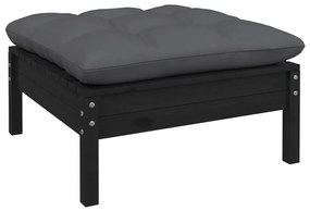 3 pcs conjunto lounge de jardim c/ almofadões pinho maciço