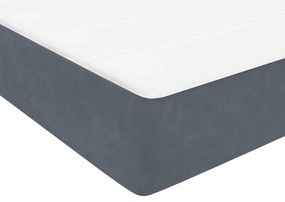 Cama boxspring com colchão 120x220 cm veludo cinzento-escuro