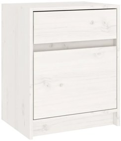Mesas de cabeceira 2 pcs 40x31x50 cm pinho maciço branco