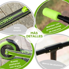 HOMCOM Trotinete para Crianças acima de 3 Anos Dobrável Scooter de 2 R