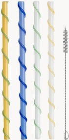 Palhinhas de vidro artesanais com escova Celebrate, conjunto de 5