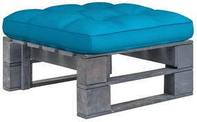 vidaXL Otomano de paletes para jardim pinho impregnado cinzento