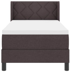Cama Box com almofada Marrom Escuro 80 x 200 cm Tecido e Espuma
