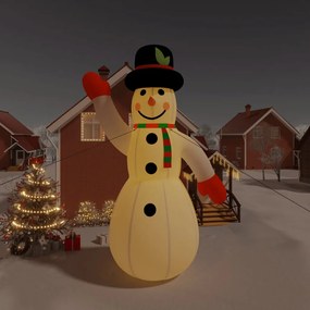 vidaXL Boneco de neve insuflável com luzes LED 805 cm