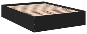 Estrutura de cama 135x190 cm derivados de madeira preto