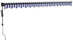 Toldo retrátil automático com 4x3 m azul e branco