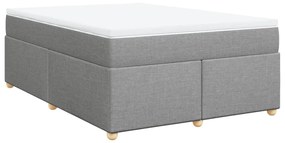 Cama com molas/colchão 140x200 cm tecido cinzento-claro