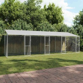 Jaula para cão Prateado 800 x 200 x 256 cm Aço Galvanizado